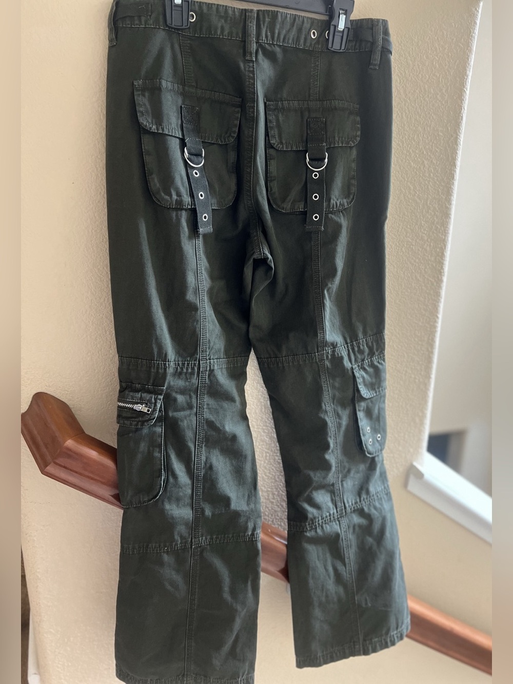 Pacsun Army Green Mid Rise Vintage Y2K Bootcut Pants Waist 25 - Picture 3 of 6